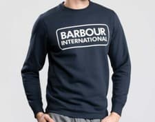 Image of Barbour International Large Logo Crew Neck Sweatshirt