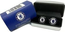 Image of CHELSEA FC MENS SHIRT CUFFLINKS EXECUTIVE COLOUR METAL CREST BADGE CFC GIFT