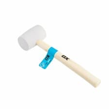 Image of OX Tools Pro White Rubber Mallet 16oz 24oz 32oz Wooden Handle - Non Marking