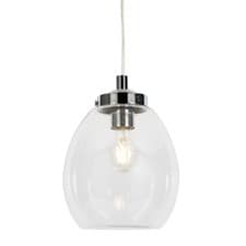 Image of Litecraft Quincy Ceiling Pendant Bathroom 1 Light With Glass Shade - 3 Colours