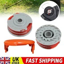 Image of 2 x Double Autofeed Spool & Line + Spool Cap Cover For Flymo Strimmer Trimmers
