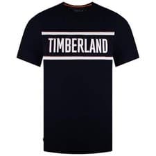 Image of Timberland Branded Short Sleeve Crew Neck Mens Navy T-Shirt A2DSV_433