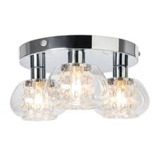 Image of Litecraft Lillian Ceiling Light Bathroom IP44 Rated Flush Mount- Polished Chrome