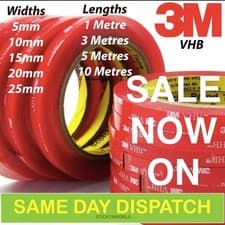Image of DOUBLE SIDED TAPE 3M Extra Strong, Heavy Duty Adhesive Sticky Tape Black Clear