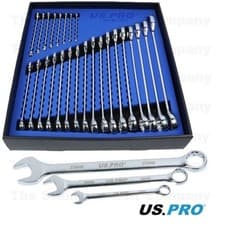 Image of US PRO Metric Combination Spanners Wrenches 25pc Set 6 - 32mm Open Ring 2274 EVA