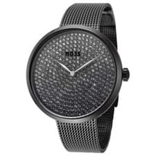 Image of HUGO BOSS WOMENS PRAISE WATCH HB1502658 BLACK - WARRANTY - RRP 289.00