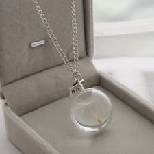 Image of Glass 'Wish' Pendant Necklace Boho Dandelion Piercing Bohemian Gypsy A169