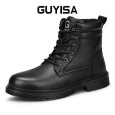 Image of Mens Waterproof Steel Toe cap Safety Boots Work Full Grain Leather New Boots Sz