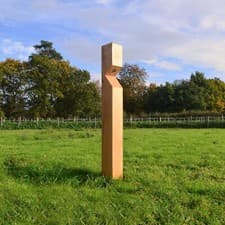 Image of Solid Oak Illuminated Bollard, LED Light, IP65 rated
