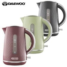 Image of Daewoo Cascade 1.7L 3kW Rapid Boil Electric Kettle Modern Sage, Black & Ruby