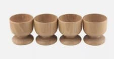 Image of Apollo Housewares Beech Wood Wooden Breakfast Boiled Egg Egg Cups - Set of 4