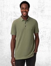 Image of Allsaints Mens Short Sleeve Button Up Reform Cotton Polo Shirt Military RRP £69