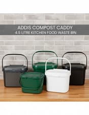Image of Addis Kitchen Compost Caddy/Food Recycling Waste Compost Caddy Bin - 4.5 Litre