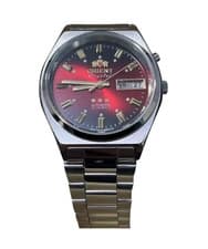 Image of Unisex Orient Mechanical Watch 35mm Stainless Red Steel Strap Folding Clasp