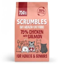 Image of Scrumbles All Natural Dry Cat Food With 75% Chicken and Fresh Salmon, High Prot