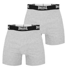 Image of MENS GREY 2 PACK LONSDALE BOXER SHORTS TRUNKS UNDERWEAR XS-3XL