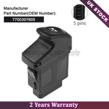 Image of 5 PIN ELECTRIC WINDOW CONTROL SWITCH BUTTON FOR RENAULT CLIO KANGOO MEGANE UK
