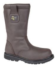 Image of Grafters M376B Mens Safety Rigger Boots Steel Toe Midsole Thermal Work Brown