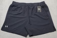 Image of Under Armour Running Shorts Mens 2XL Black Fitted Coupe Ajustée Cenido Side Slit
