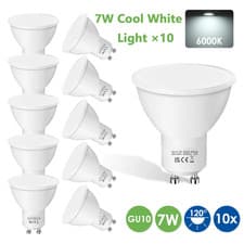 Image of 🔥10 Pack GU10 LED Bulbs 7W Cool White 6500K spotlight120° ECO 7W NonDimmable UK
