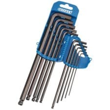 Image of Draper 33719 10pc Metric Allen/Hex Key Set  Ball Ended extra long