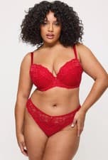 Image of Ann Summers  Sexy Lace  Plunge  PADDED BRA RED SIZE 34F 