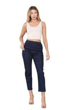 Image of Women's Straight Leg DENIM JEANS Ladies Elasticated Waist Summer TROUSER PANTS