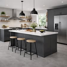 Image of 2mm Self Adhesive Vinyl Floor Tiles Tile Design ECO Cement Grey Peel & Stick 5m²
