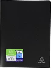 Image of Exacompta A4 Polypropylene Presentation Display Book 20 Pockets BLACK
