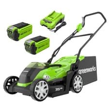 Image of Greenworks 40V Cordless Lawnmower for Lawns up to 400m² 35cm Cutting Width 40L