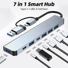 Image of USB Hub 3.0 - 7 in 1 USB C Hub Multiport Adapter Type-C Docking Station Adaptor