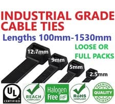 Image of CABLE TIES HEAVY DUTY Nylon Plastic Short Long Zip Tie Wrap 100mm-1500mm Free PP