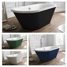 Image of Modern Painted Freestanding Skirted Bath 1800mm x 800mm Titan Howarth Double End