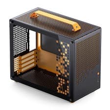 Image of Jonsplus (Jonsbo) Z20 Micro-ATX case, with carrying handle - black/orange