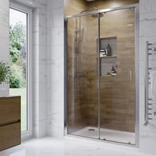 Image of 1200mm Chrome Sliding Shower Door 6mm Glass - Carina CARSLCH1200