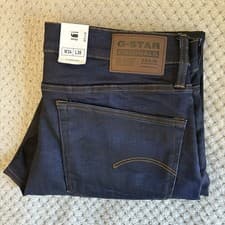 Image of G-Star Raw 3301 Jeans Size W34 Measures W35 L30 Blue Regular Tapered Leg BNWT