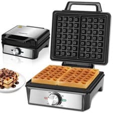 Image of Aigostar Waffle Maker Deep Fill Anti Spill Plates 1600W Fast Cooking Waffle Iron
