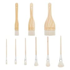 Image of 9 Styles Ceramic Brushes Set, Pottery Glaze Brushes, Different Shapes Wool2362
