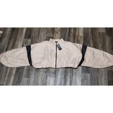 Image of NWT New Reebok x Cardi B Woven Cropped Jacket Ultimate Beige/Black Size 4X