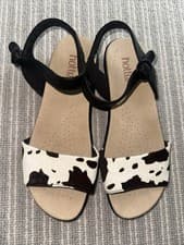 Image of Hotter Black And White Sandals Size 6, Never Worn