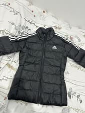 Image of Adidas Essentials Down Puffer Jacket Women's Black White - NEW GH4593