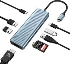 Image of 9 in 1 USB C Docking Station with HDMI 4K USB 3.0 USB 2.0 USB C 100W PD SD/TF