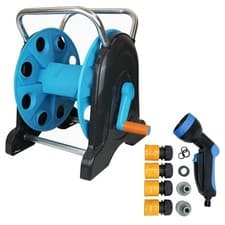 Image of Garden Hose Reel Cart Trolley Portable Water Pipe Holder 45m Capacity