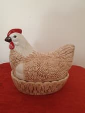 Image of Mason Cash Brown Hen Egg Holder Kitchen Storage Nest Basket Cockerel Chicken