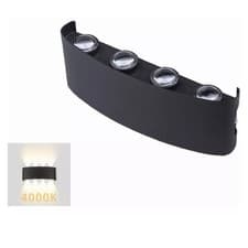 Image of 8W Black Frame Warm LED Up And Down Lights For Bedroom