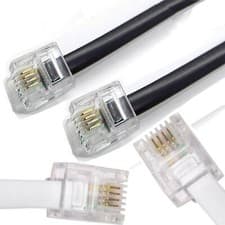 Image of 6P4C RJ11 TO RJ11 STRAIGHT WIRED CABLE TELEPHONE CORD ADSL BROADBAND ROUTER LEAD