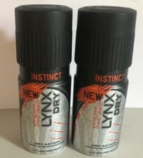 Image of LYNX INSTINCT DRY ACTION 24HR ANTI-PERSPIRANT 150ML x 2 CANS SPRAY UNUSED
