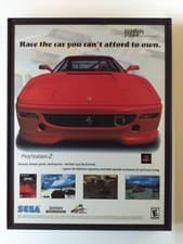 Image of Framed Ferrari F355 Challenge PS2 Sega AM2 2002 retro video game wall art