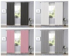 Image of Blackout Eyelet Curtains Black Out Thermal Ring Top Ready Made Curtain Pair