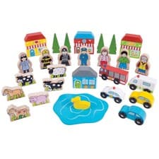 Image of Bigjigs Rail Wooden Trackside Accessory Set Train Railway Accessories